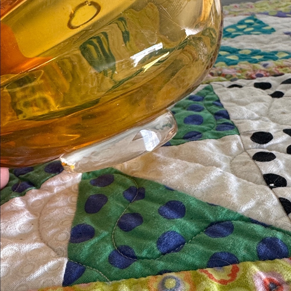 VINTAGE Amber Glass Duck Figurine with Brass Accents Karl Palda, MCM Home Decor - Picture 5 of 5